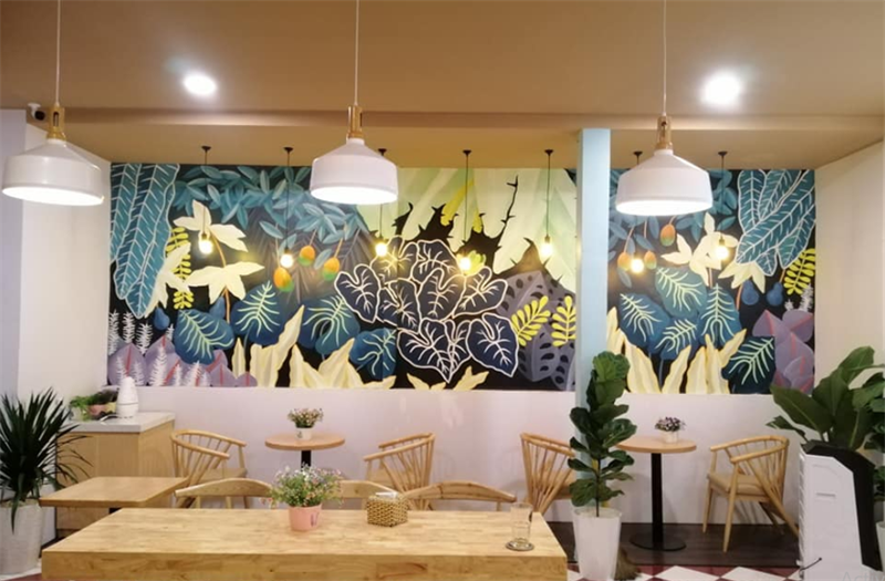 vẽ tranh tường quán cafe
